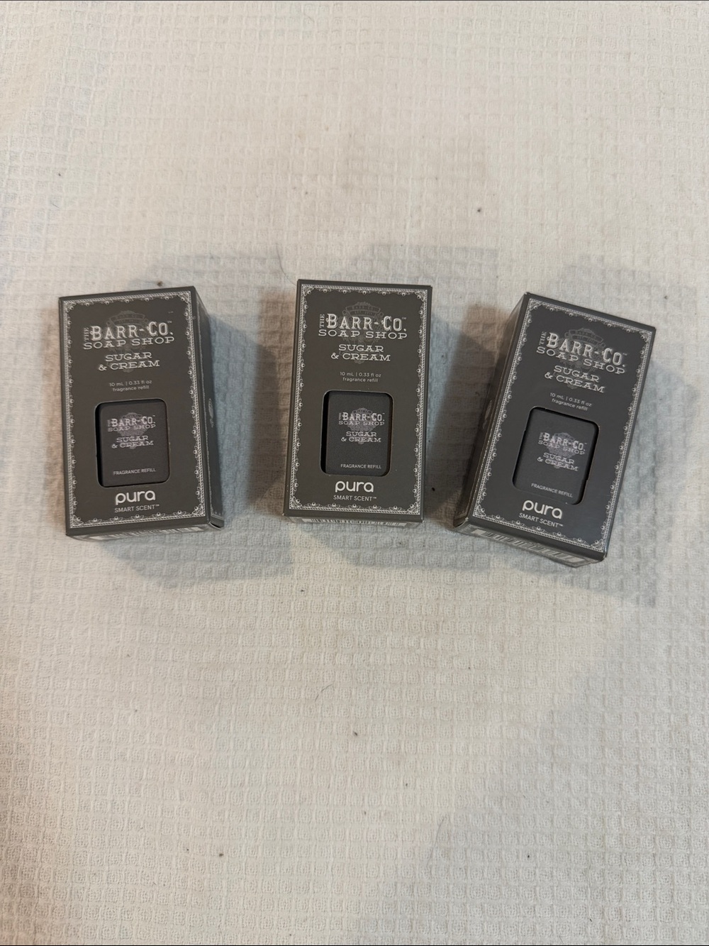 Pura Barr-Co. Soap Shop Smart Scent - Sugar & Cream (Gray) - Set of 3